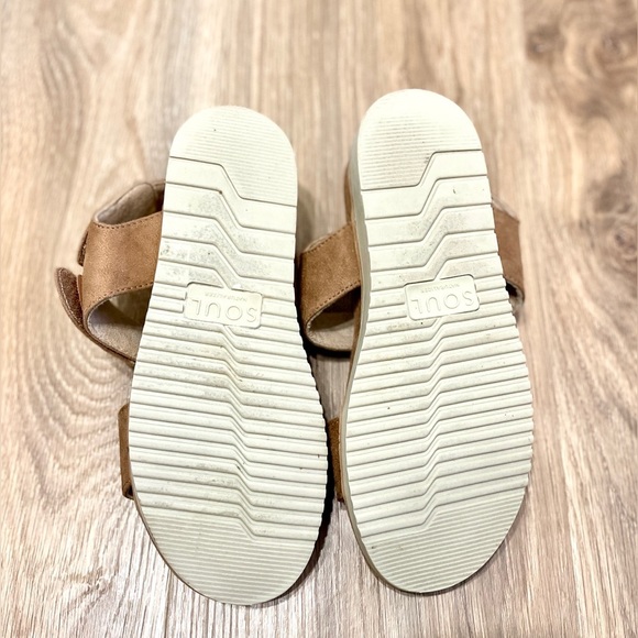 Soul Naturalizer Womens Sandals Size 8.5 Suede Chunky Platform Tan - Picture 5 of 5
